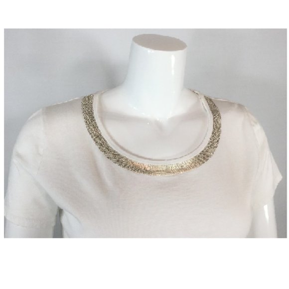 Talbots Tops - Talbot's Metallic Trim Tee